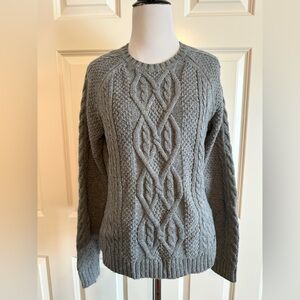 Y2K Abercrombie & Fitch Charcoal Cable Knit Crewneck Sweater